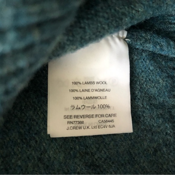 J. Crew 100% Lambswool Classic Crew Neck Sweater in Blue Green Men’s Size L - Picture 8 of 10